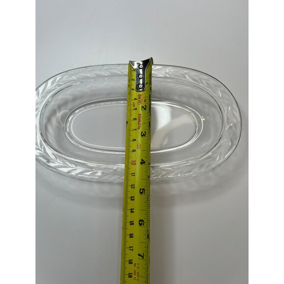 Fostoria Holly Clear 8” Oval Glass Pickle Dish Serving Platter With Etched Leaf - Picture 6 of 9